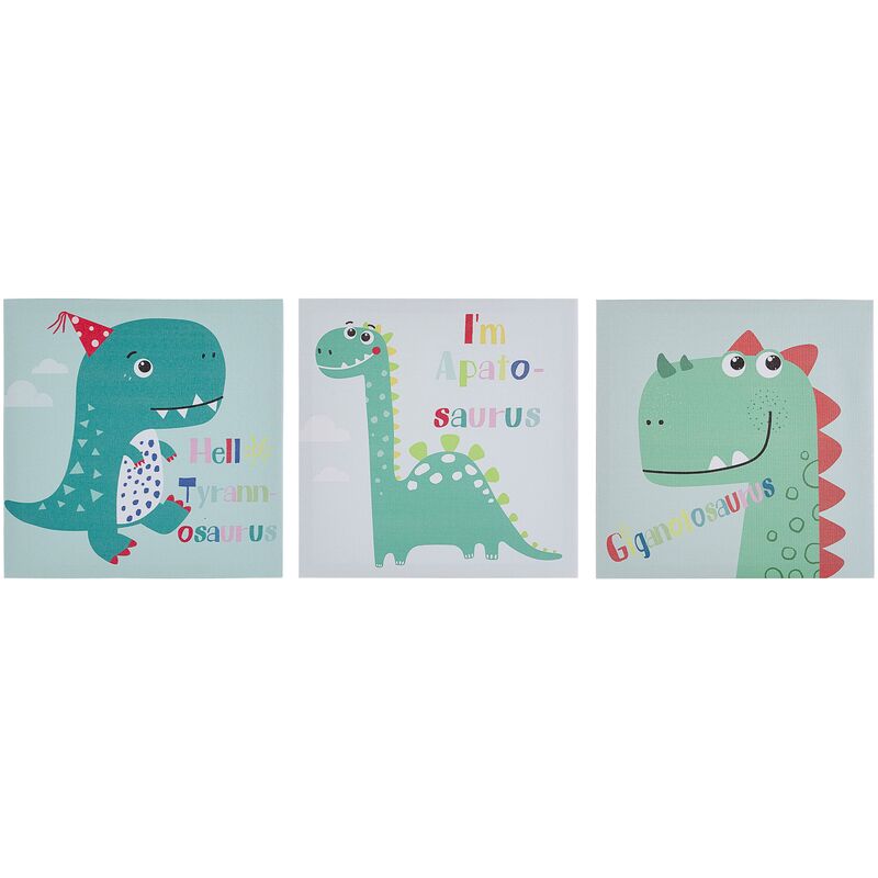 

Conjunto de 3 cuadros en lienzo enmarcado multicolor 30 x 30 cm BINGUI
