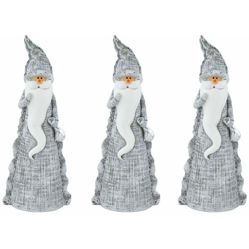 

Conjunto de 3 Decoración de invierno Estatuas de Papá Noel Estatuas de Navidad Santa X -MAS