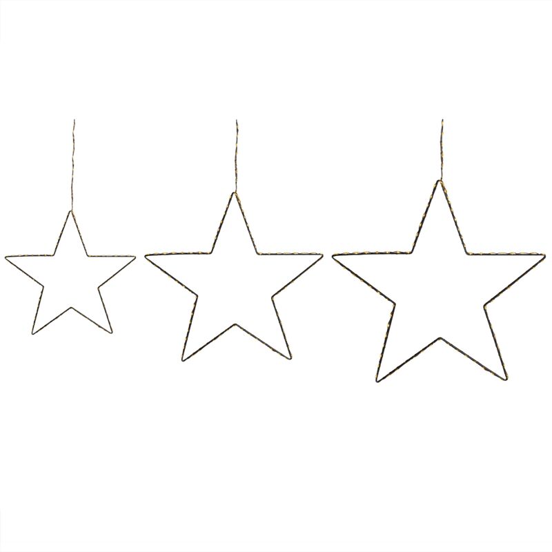 

Beliani - Conjunto de 3 decoraciones LED plateado KUNNARI