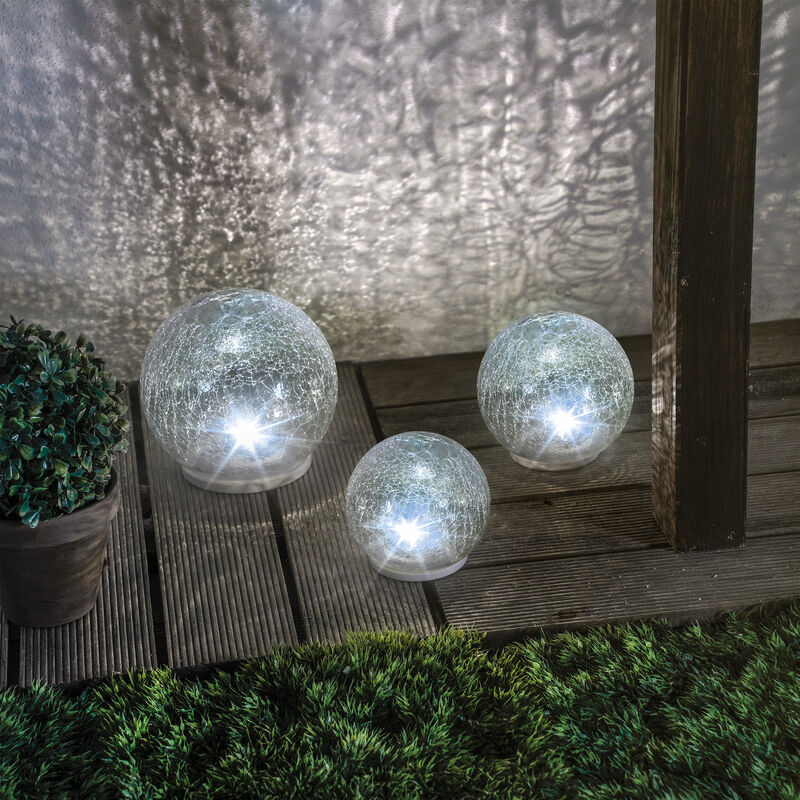 

Conjunto de 3 esferas solares LED de cristal para de jardín esotec 102082