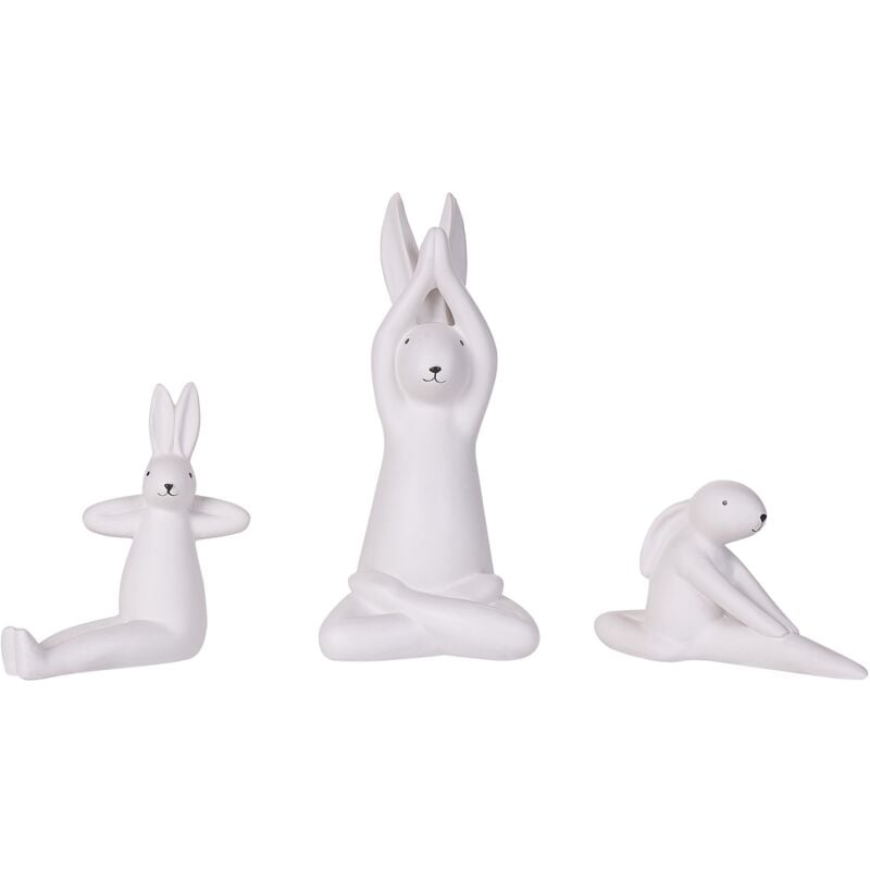 

Beliani - Conjunto de 3 figuras decorativas blancas BREST