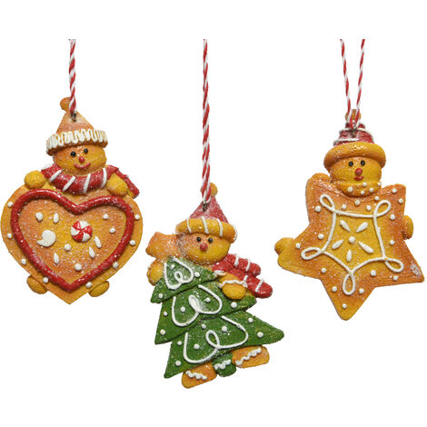 Conjunto de 3 figuras navideñas de poliresina medidas 8 x 2 x 11.3 cm