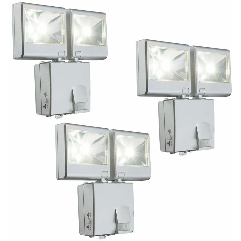 

Conjunto de 3 focos de pared LED Luces exteriores Sensor de movimiento Batería Jardín Jardín Lámparas Manchas móviles