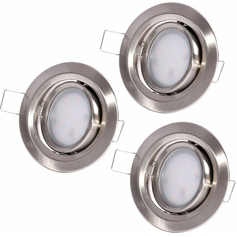 

Juego de 3 focos LED empotrables en el techo focos de baño ALU Lámparas SLIM orientables Paulmann 938.65