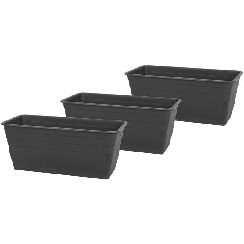 

Beliani - Conjunto de 3 insertos para maceta negro 39 x 18 x 16 cm