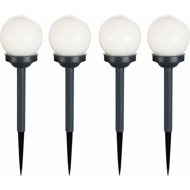 

Luces de bola LED para exteriores, luz solar, luz enchufable, punta de tierra, decoración de jardín, luz de camino, IP44, juego de 4