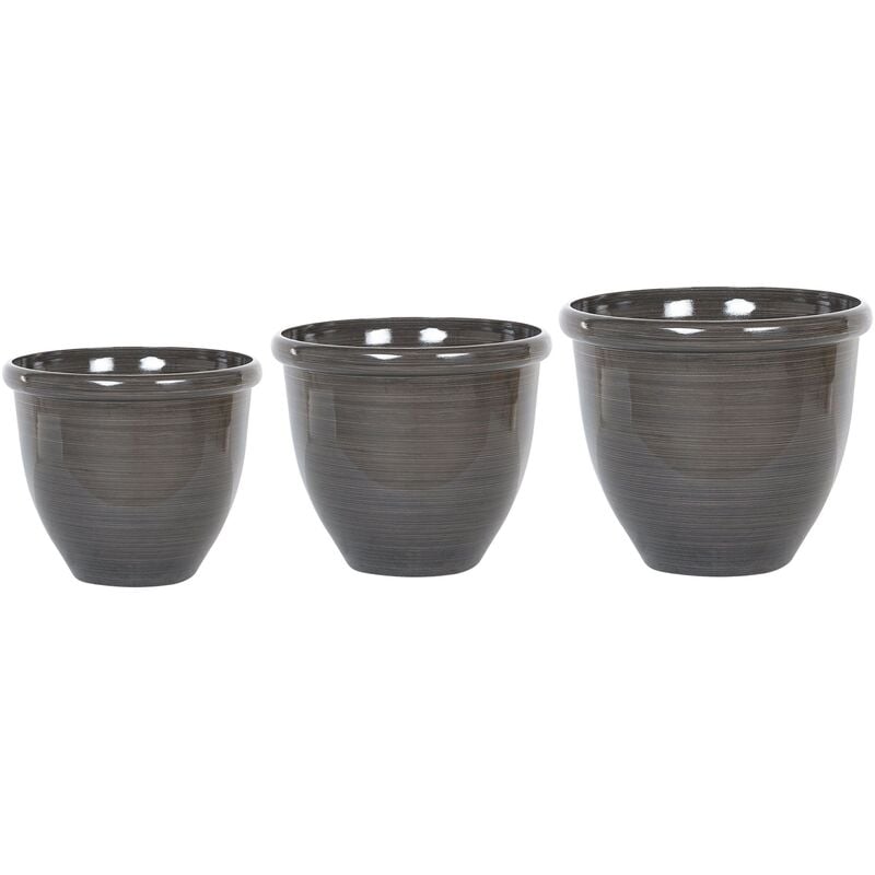 

Conjunto de 3 macetas en marrón TESALIA