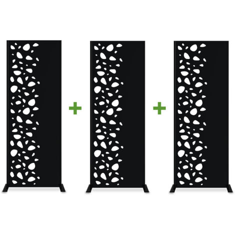 Conjunto de 3 paneles decorativos SUNNY Negro Al.160cm patrones lado izquierdo