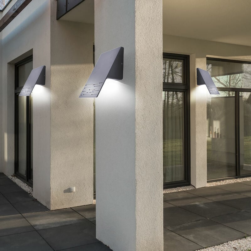 

Juego de 3 apliques de pared, focos de exterior, lámparas de iluminación IP44 en un juego que incluye bombillas LED