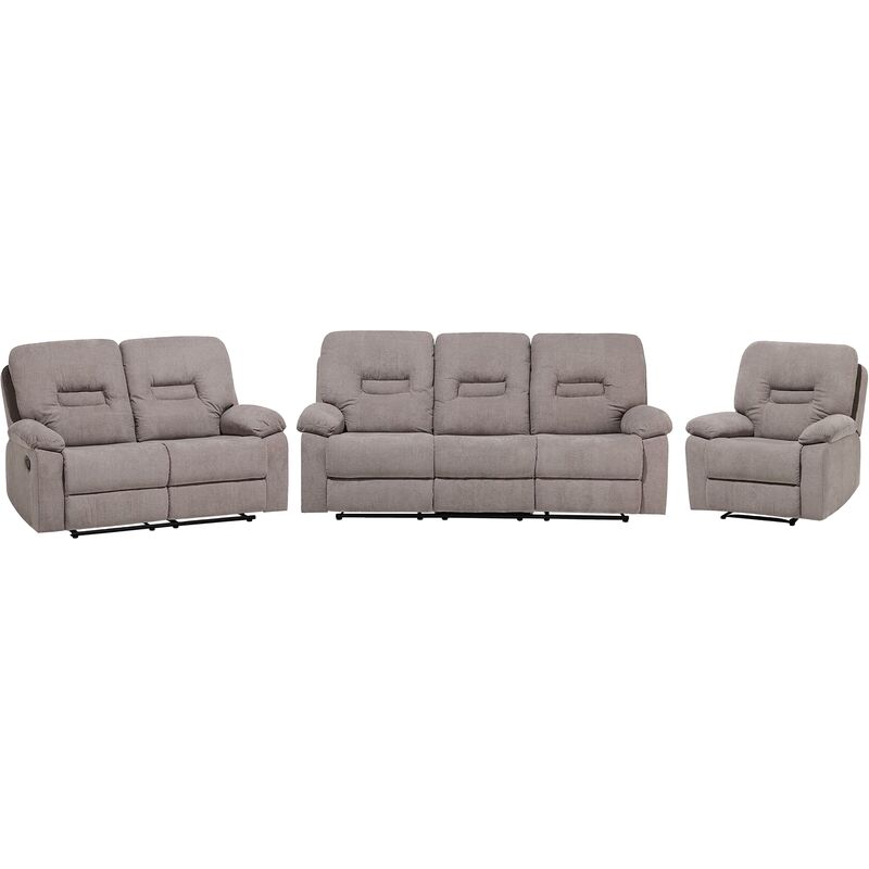 

Conjunto de 3 sofás ajustables tapizados beige BERGEN