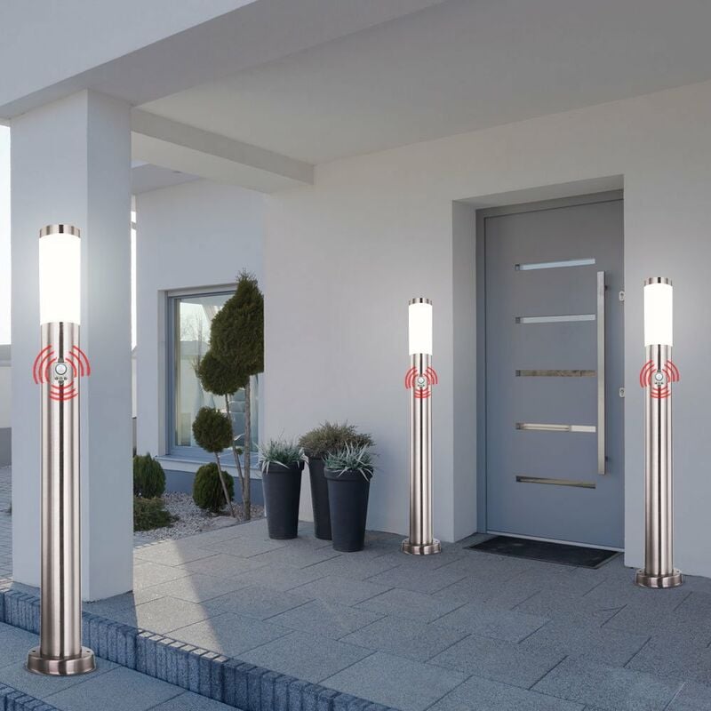 

Conjunto de 3 Soporte para exteriores Luz Balcón Patio Patio Acero inoxidable Proyector Detector de movimiento IP44