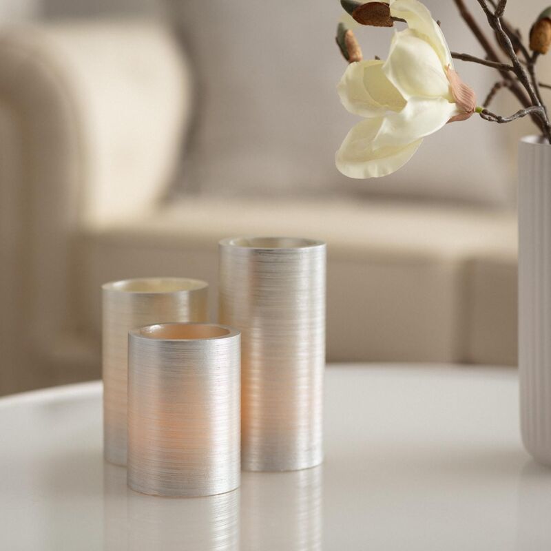 

Pack de 3 Velas LED Cera Natural Special Flame Plata Gris Plata - Gris Plata