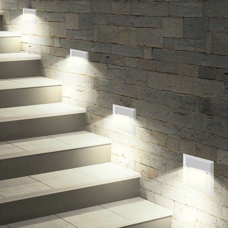 

Juego de 4 luces LED de diseño para pared, balcón blanco, luces resistentes a la intemperie, pasos, focos para exteriores, lámparas