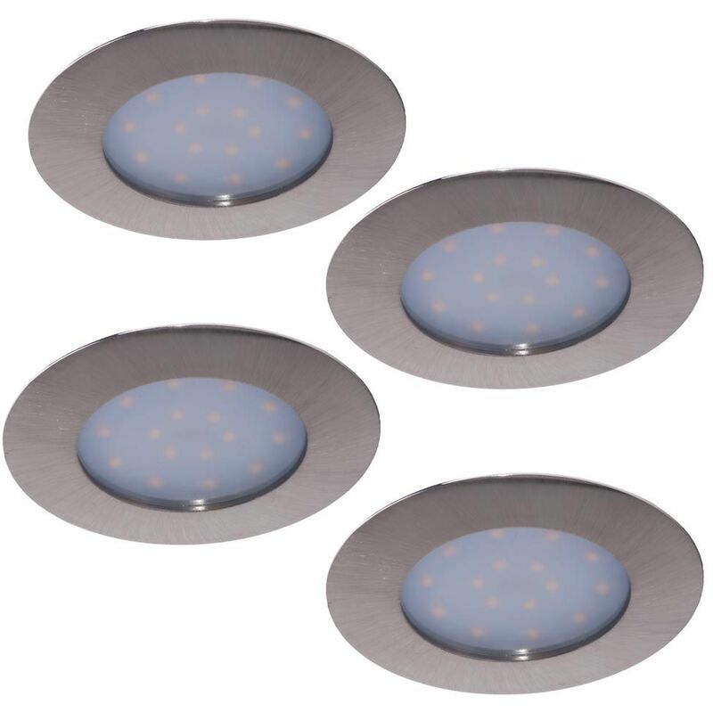 

Juego de 4 focos LED empotrables plafones redondos lámparas de salón comedor DIMMABLE cartón dañado