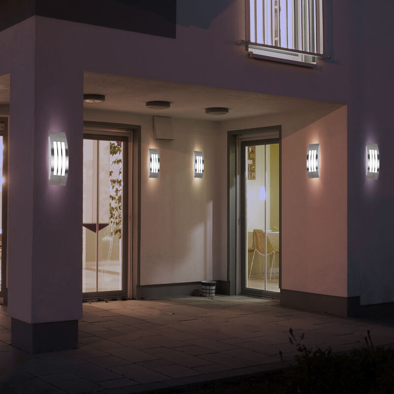 

Juego de 4 lámparas de pared de diseño, luces de terraza de jardín, focos de fachada en un juego que incluye bombillas LED