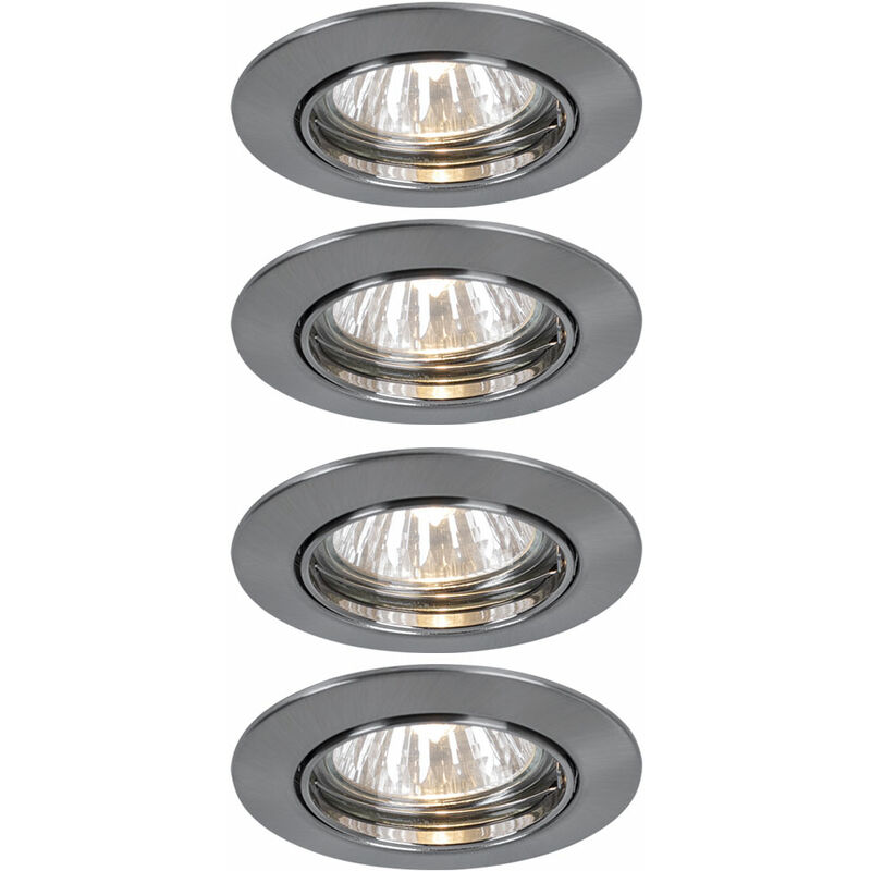 

Conjunto de 4 focos empotrables focos hierro aluminio iluminación giratoria Paulmann 994.47