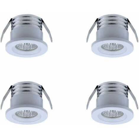 Conjunto de 4 mini focos LED empotrables, 3 W, blanco cálido Blanco XVX