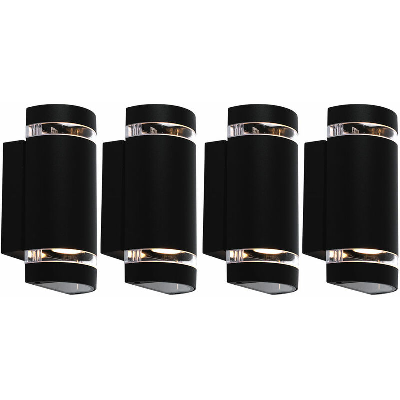 

4x lámpara de pared exterior veranda fachada vidrio luminaria IP44 iluminación arriba abajo terraza jardín