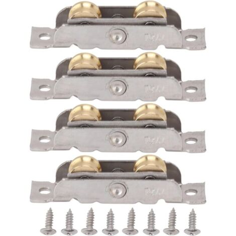 Conjunto de 4 rodillos para puerta corrediza de patio, rodillo tándem para puerta corrediza, repuesto de rueda de metal para puerta corrediza.