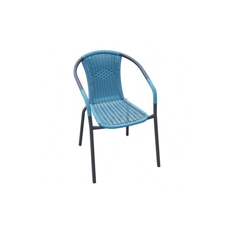 Chaise empilable de base en acier/fibre. bleu Ehlis