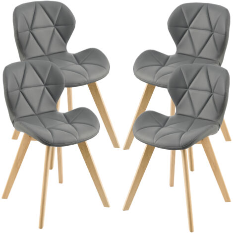 Conjunto de 4 sillas de comedor Älmhult 78x47x52 cm - Gris [en.casa]