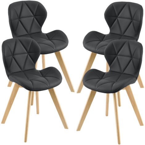 Conjunto de 4 sillas de comedor Älmhult 78x47x52 cm - Negro [en.casa]