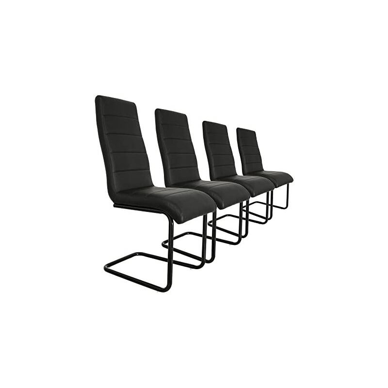 

Mog Casa - Conjunto de 4 sillas de comedor en Piel sintética Patas negras S9 – Dimensiones: 44x57x103cm (Patas Negro)