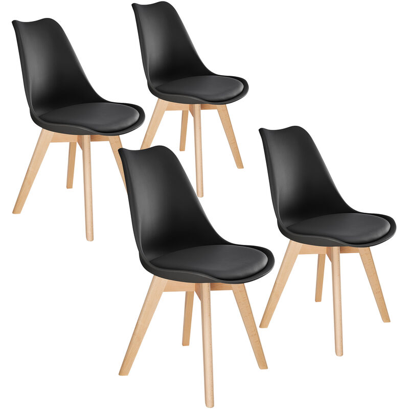 

Tectake - Conjunto de 4 sillas de comedor Federica - negro