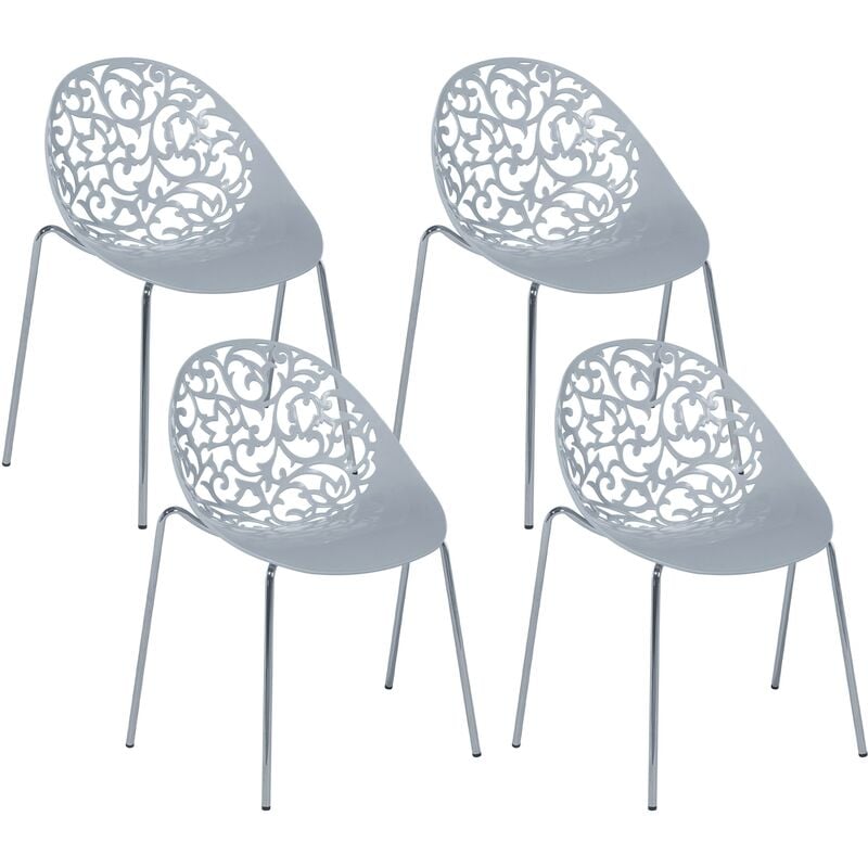 

Conjunto de 4 sillas de comedor gris MUMFORD