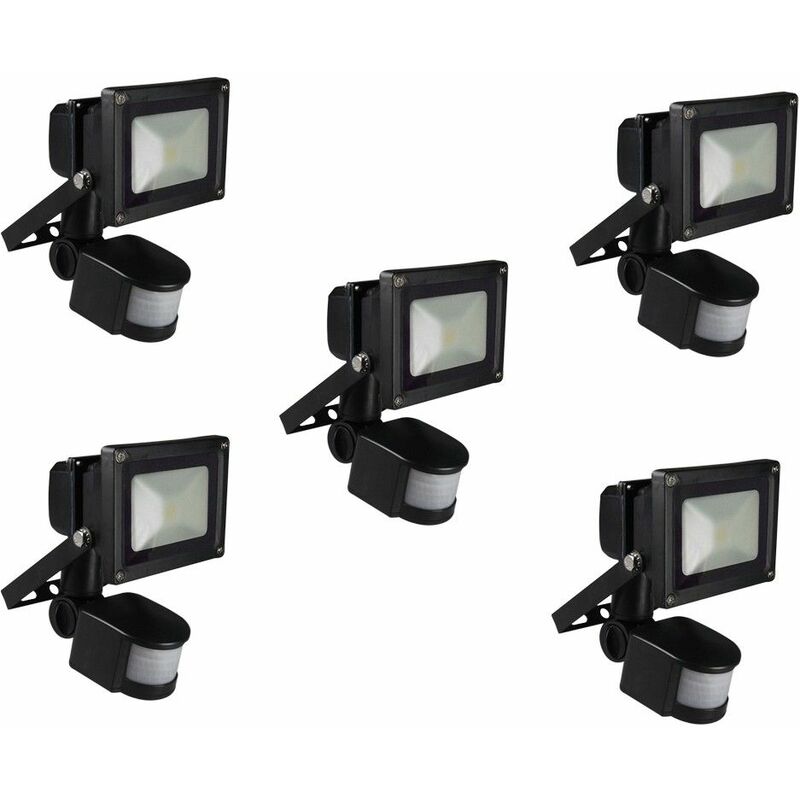 

Conjunto de 5 focos de exterior LED focos de jardín con detector de movimiento IP44 Chilitec CTF-05W PIR