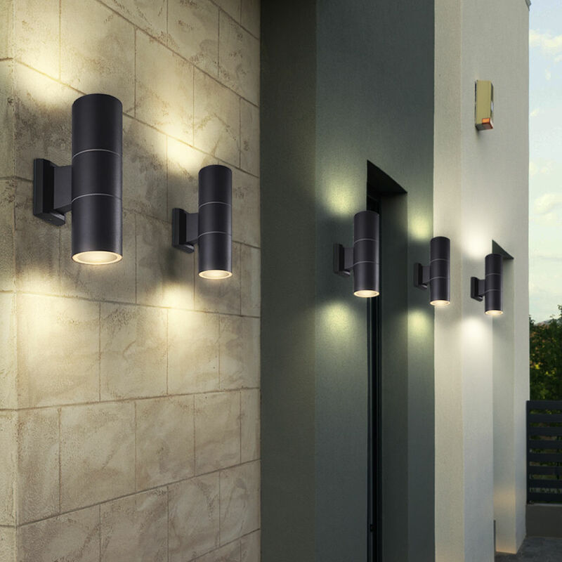 

Conjunto de 5 iluminación exterior UP DOWN focos apliques apliques luces ALU vidrio transparente