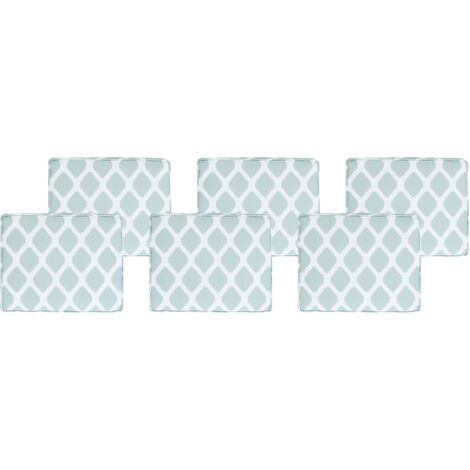 Conjunto de 6 cojines verde menta blanco 31 x 39 cm asiento cuerda Tolve