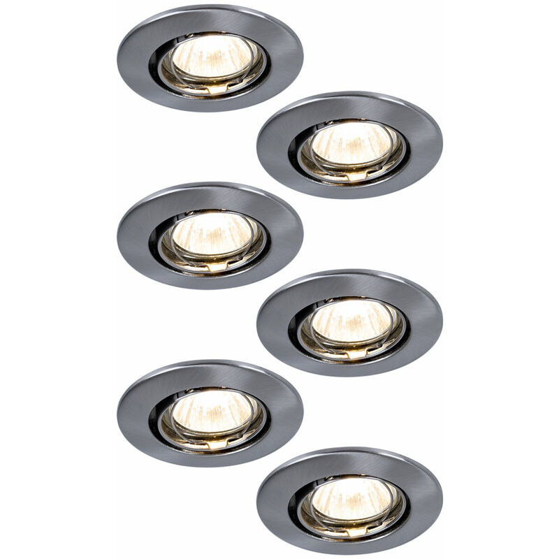 

Conjunto de 6 focos ALU, plafones, focos empotrables, REGULABLE, iluminación regulable para salón y dormitorio