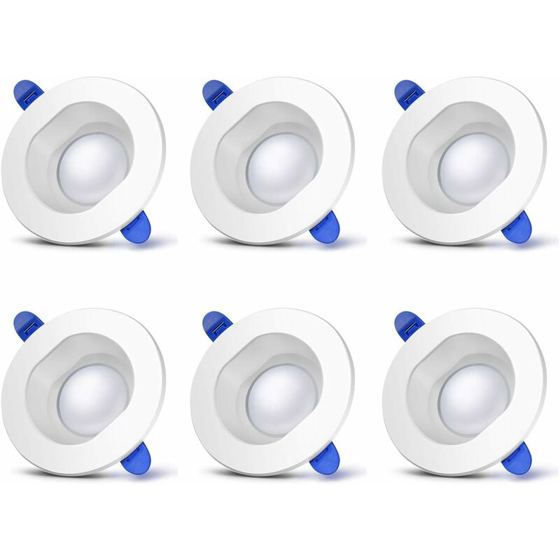 

Conjunto de 6 focos LED empotrables 230V, 7W 500lm, blanco neutro 4000 K, focos LED redondos para baño IP44, para baño, salón, dormitorio, cocina,
