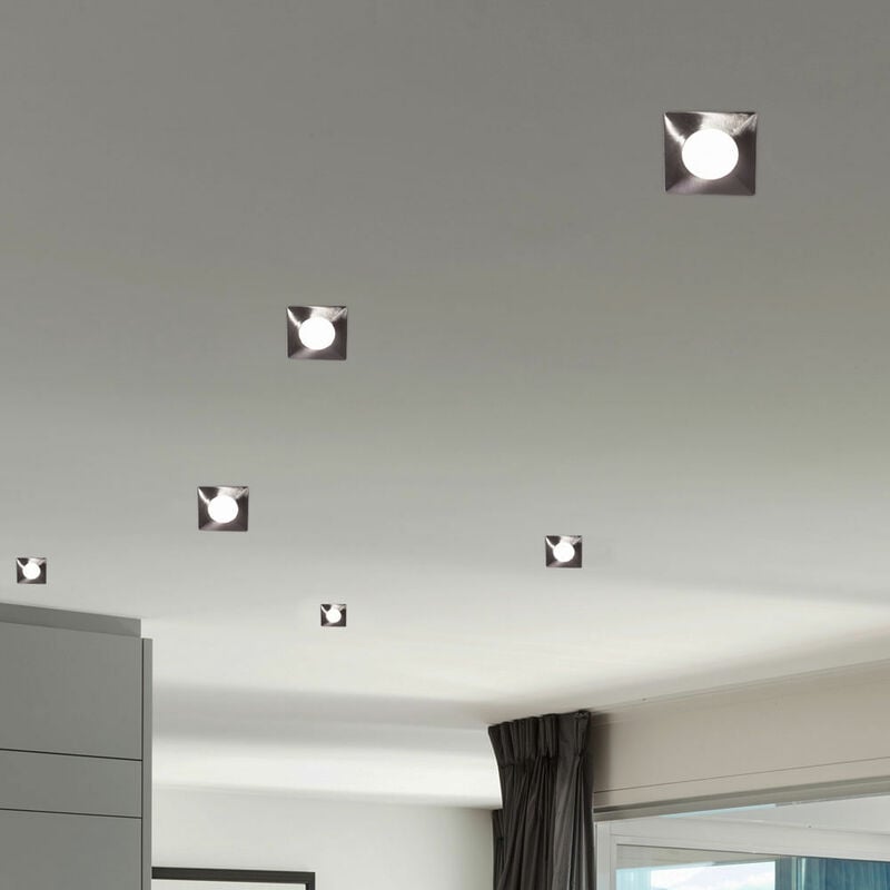 

Juego de 6 focos LED empotrables en el techo, iluminación plateada para sala de trabajo, focos para pasillos, lámparas, cartón dañado