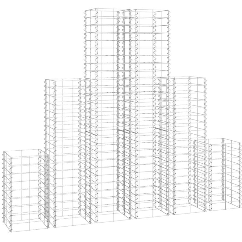 

Cestas de muro de gaviones alambre galvanizado 6 unidades - Plateado - Vidaxl