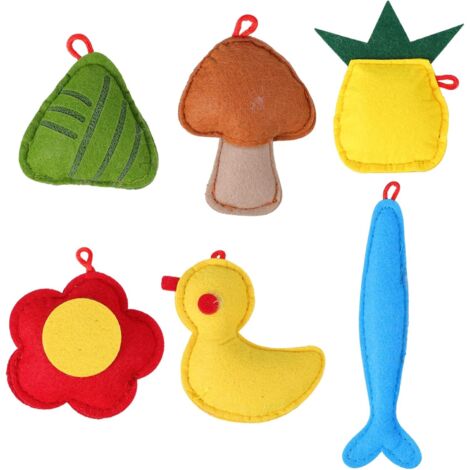 Conjunto de 6 juguetes masticables para mascotas, juguetes interactivos para gatitos, juguetes adorables para gatos de interior.