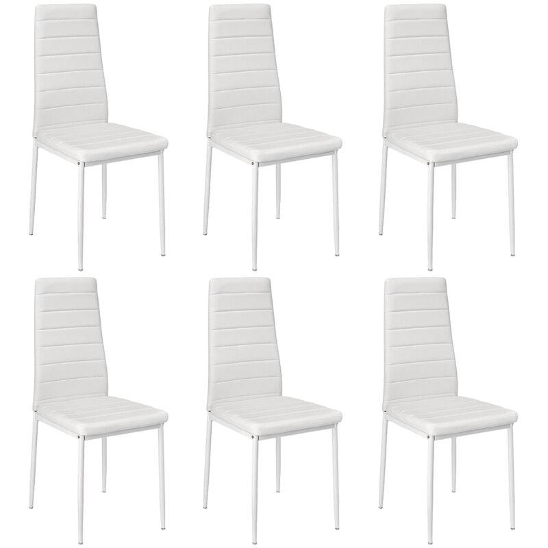 

Conjunto de 6 sillas de comedor de estilo contemporáneo - Blanco