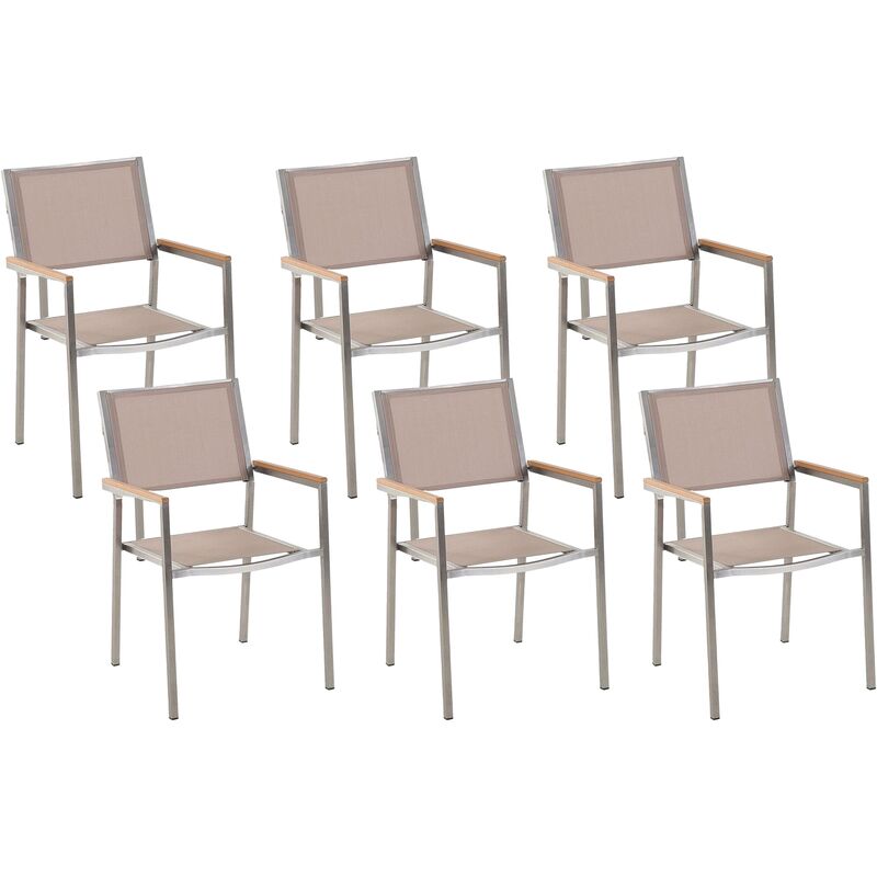 

Conjunto de 6 sillas de jardín beige GROSSETO