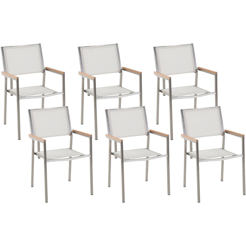 

Conjunto de 6 sillas de jardín blancas GROSSETO