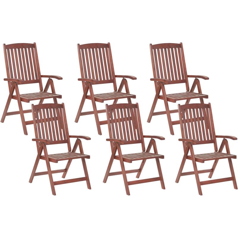 

Conjunto de 6 sillas de jardín de madera TOSCANA