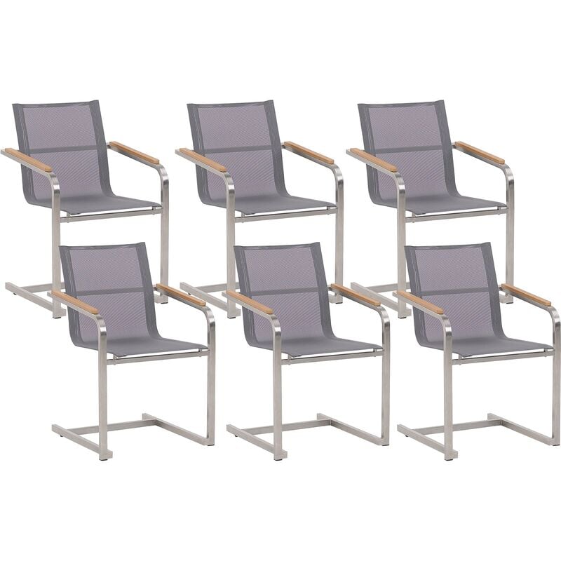 

Conjunto de 6 sillas de jardín gris COSOLETO