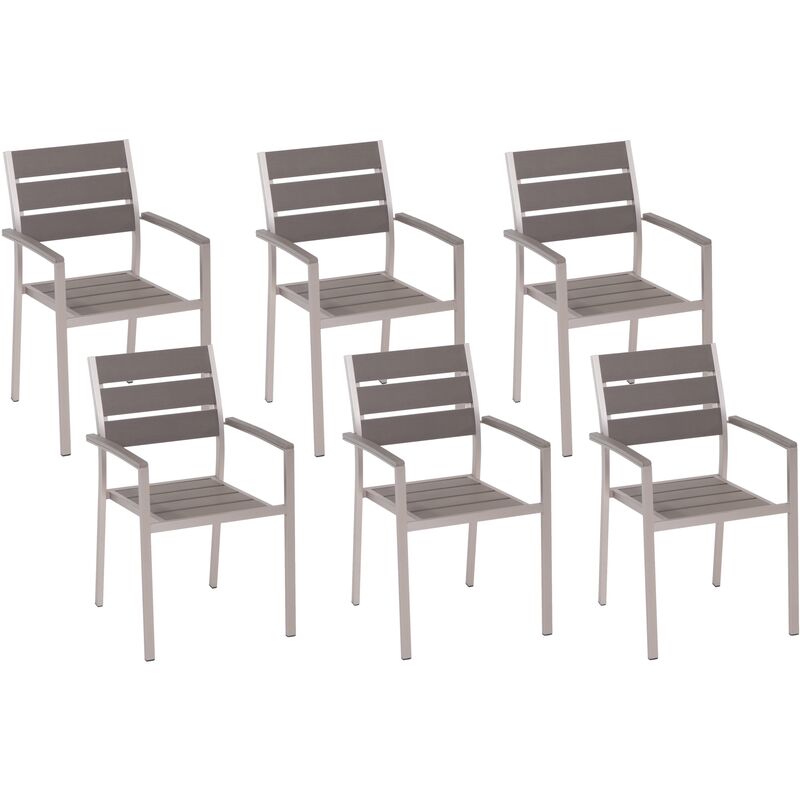 

Conjunto de 6 sillas de jardín grises VERNIO