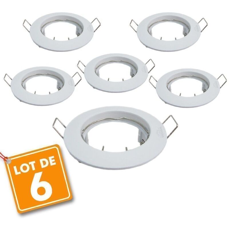 

Eclairage Design - Conjunto de 6 soportes planos fijos blanco D79.