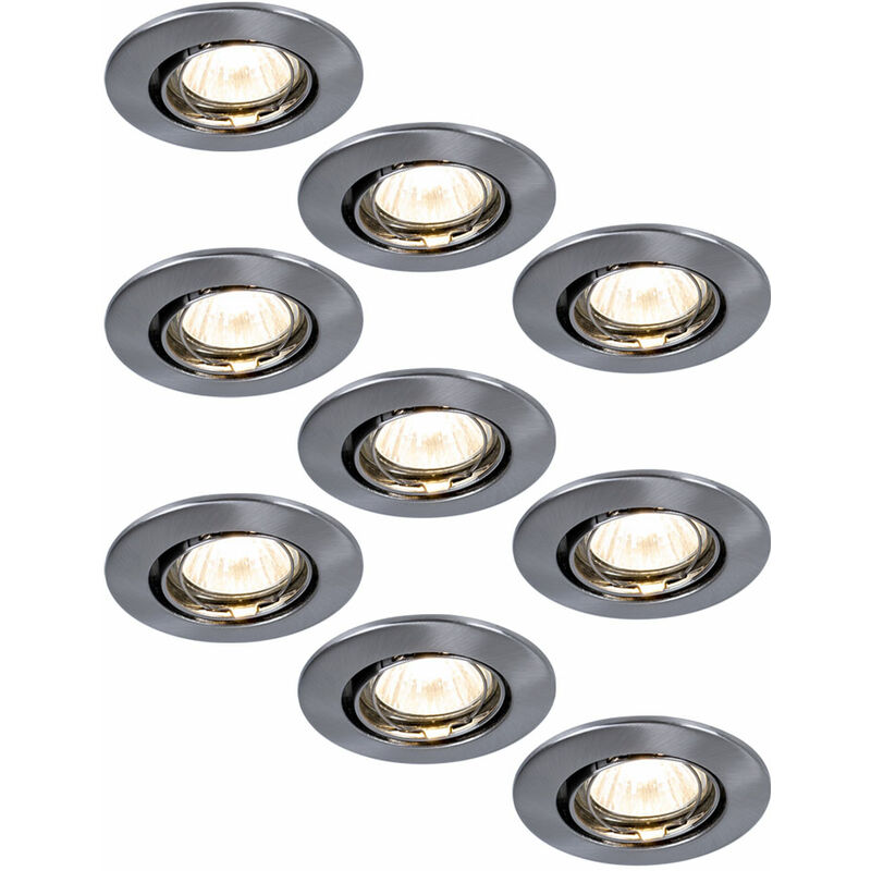 

Juego de 9 focos empotrables de ALU focos de techo, iluminación de comedor de trabajo regulable DIMMABLE