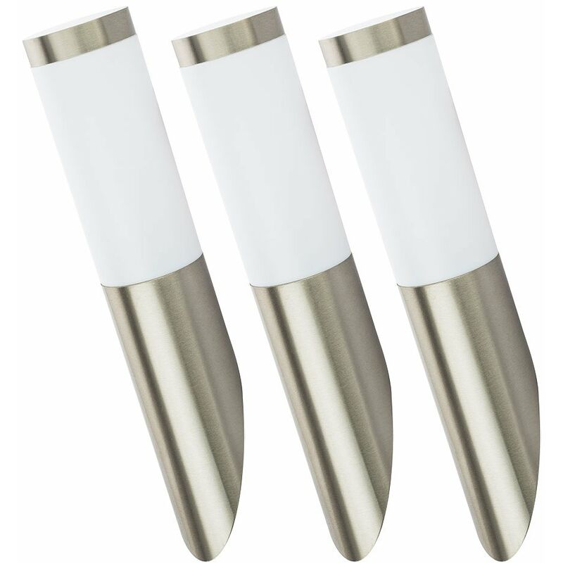 

Juego de 3 focos de pared de acero inoxidable para exteriores luces IP44 iluminación de jardín focos de luces de balcón