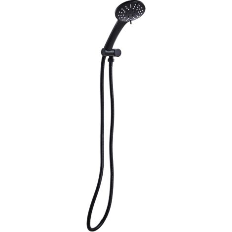 Conjunto de alcachofa y manguera clásico moderno 4 modos de chorro de metal negro Churun