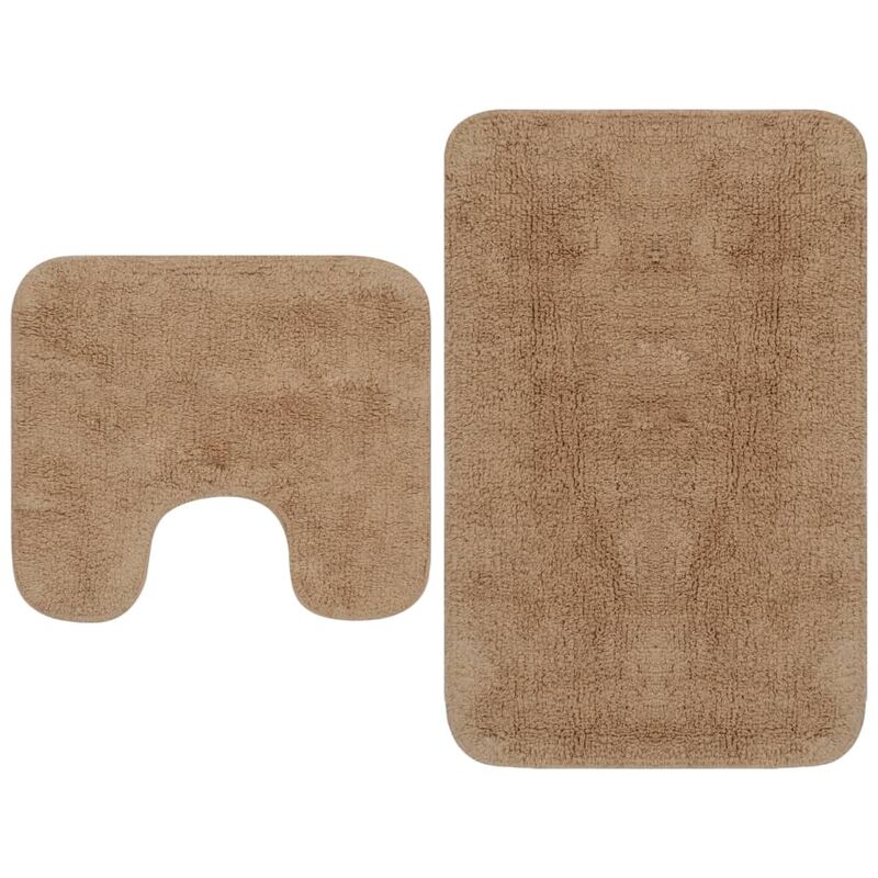 

Conjunto de alfombrillas de baño de tela 2 piezas beige