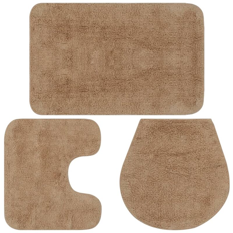 

Conjunto de alfombrillas de baño de tela 3 piezas beige