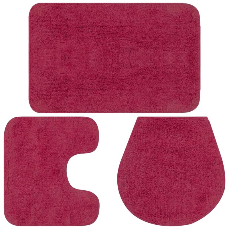 

Conjunto de alfombrillas de baño de tela 3 piezas fucsia